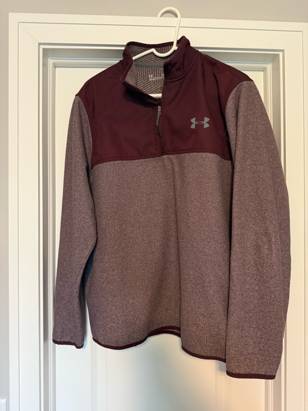 Under Armour Men's Maroon Two-Tone Quarter-Zip Pullover